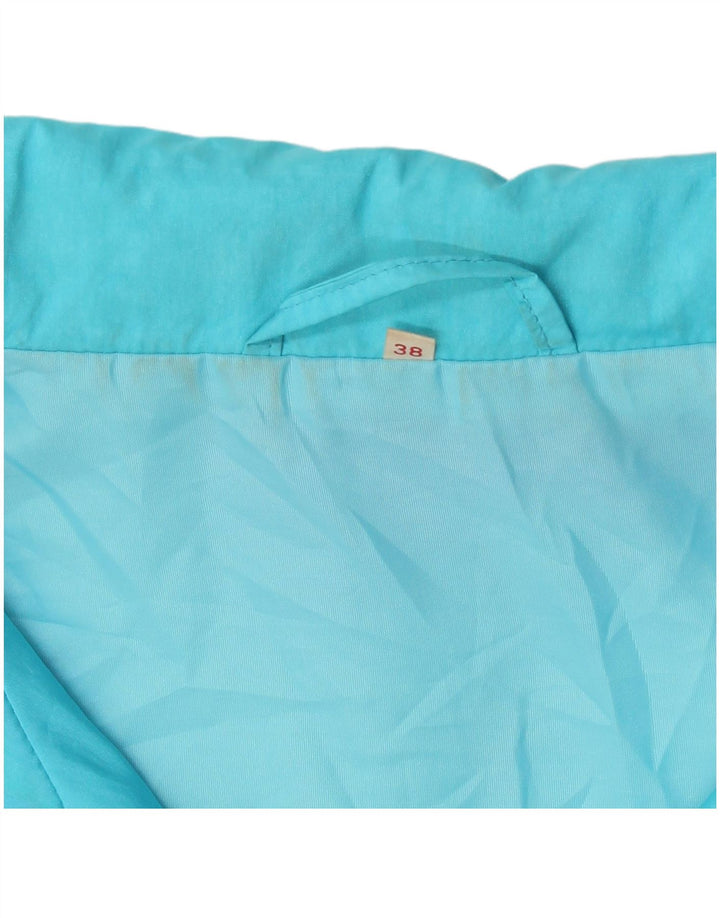 VINTAGE Womens Loose Fit Bomber Jacket EU 38 Medium Turquoise Geometric