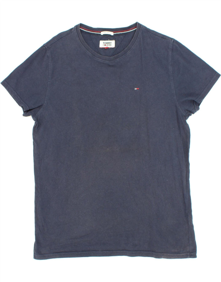 TOMMY HILFIGER Mens Regular Fit T-Shirt Top Medium Navy Blue Cotton Vintage Tommy Hilfiger and Second-Hand Tommy Hilfiger from Messina Hembry 