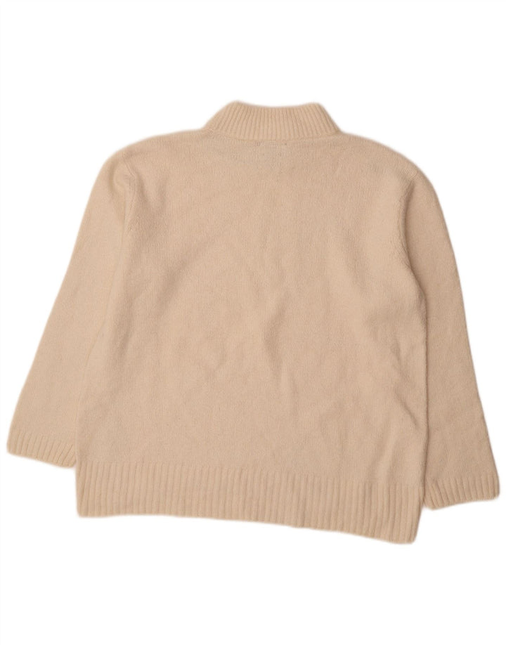 Женский джемпер с высоким воротником Massimo Dutti, Великобритания 16, большой Off White
