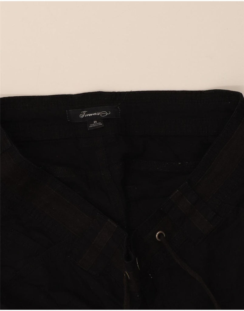 FOREVER 21 Womens Hot Pants W26 Small Black Cotton Vintage Forever 21 and Second-Hand Forever 21 from Messina Hembry 
