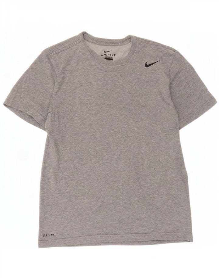 Мужская футболка Nike Dri Fit, маленький серый хлопковый топ