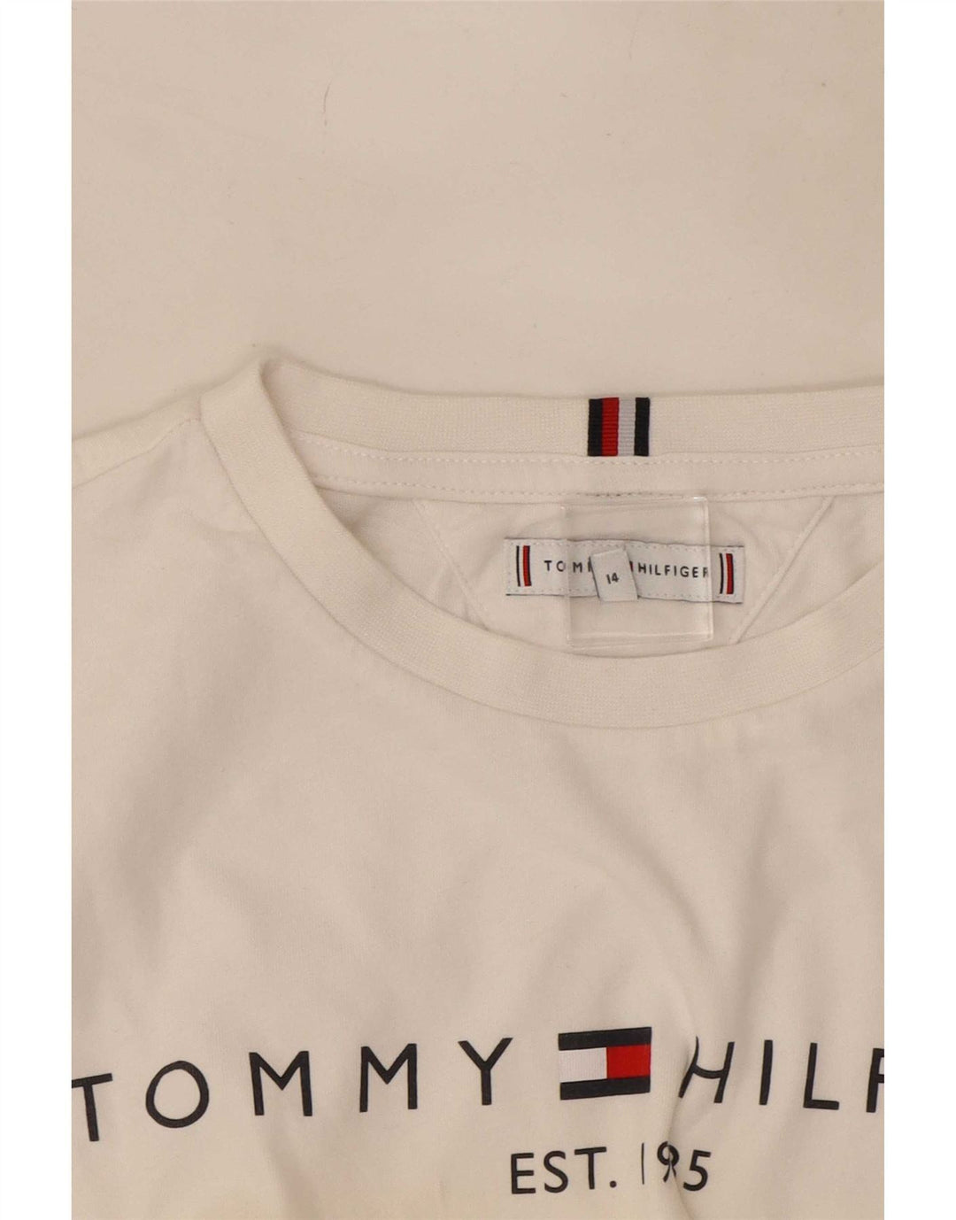 Tommy Hilfiger Топ с рисунком для мальчиков с длинными рукавами, 13–14 лет, белый