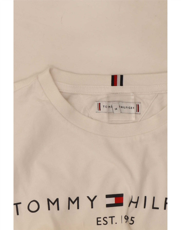 Tommy Hilfiger Топ с рисунком для мальчиков с длинными рукавами, 13–14 лет, белый