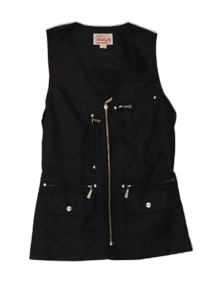 VINTAGE Womens Utility Gilet UK 6/8 Small Black Polyamide Vintage Vintage and Second-Hand Vintage from Messina Hembry 