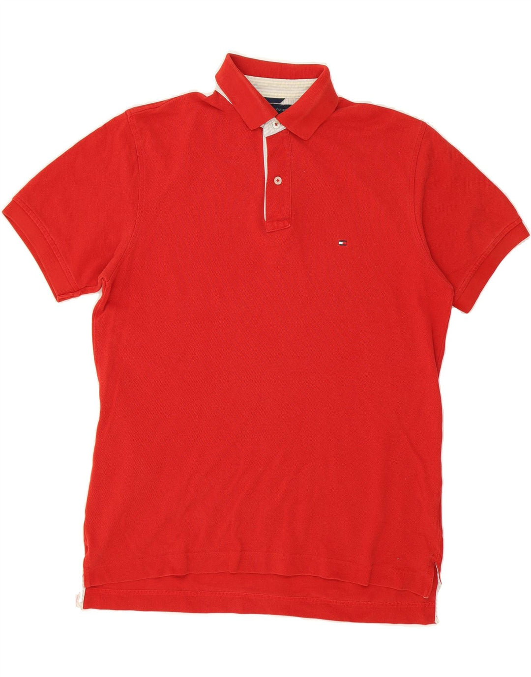 TOMMY HILFIGER Mens Polo Shirt Medium Red Cotton Vintage Tommy Hilfiger and Second-Hand Tommy Hilfiger from Messina Hembry 