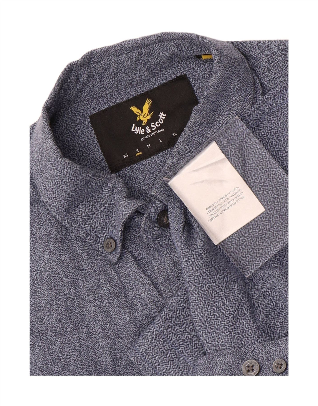 Мужская рубашка Lyle & Scott, маленькая синяя, хлопок