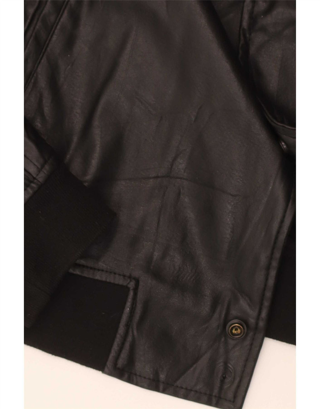 Мужская куртка-бомбер из искусственной кожи Zara UK 38, средний черный полиэстер