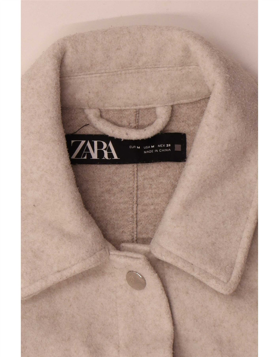 Женская куртка-рубашка Zara UK 14, средний бежевый полиэстер