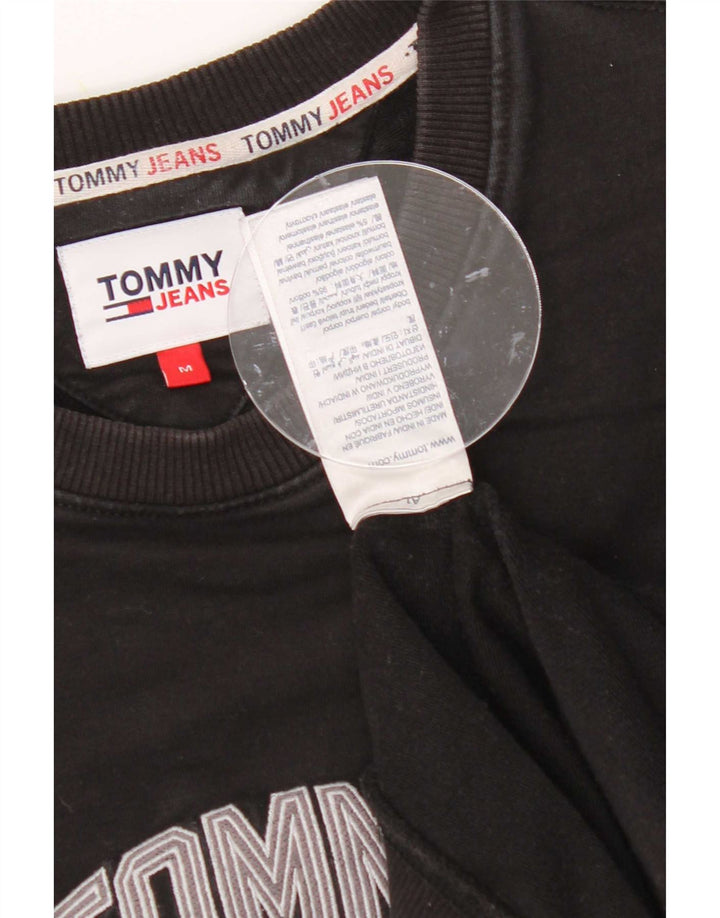 Мужской свитшот Tommy Hilfiger с рисунком, хлопковый джемпер среднего размера, черный