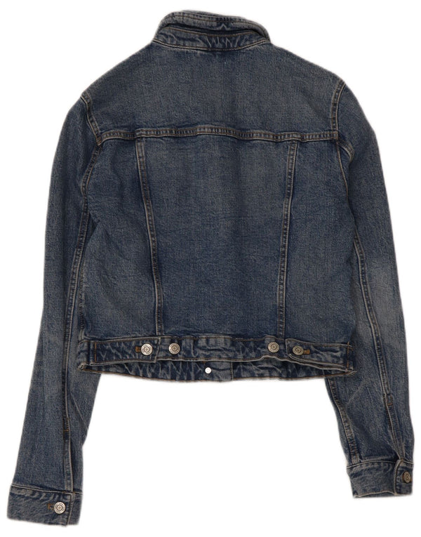 Женская укороченная джинсовая куртка Zara UK 10, маленькая синяя