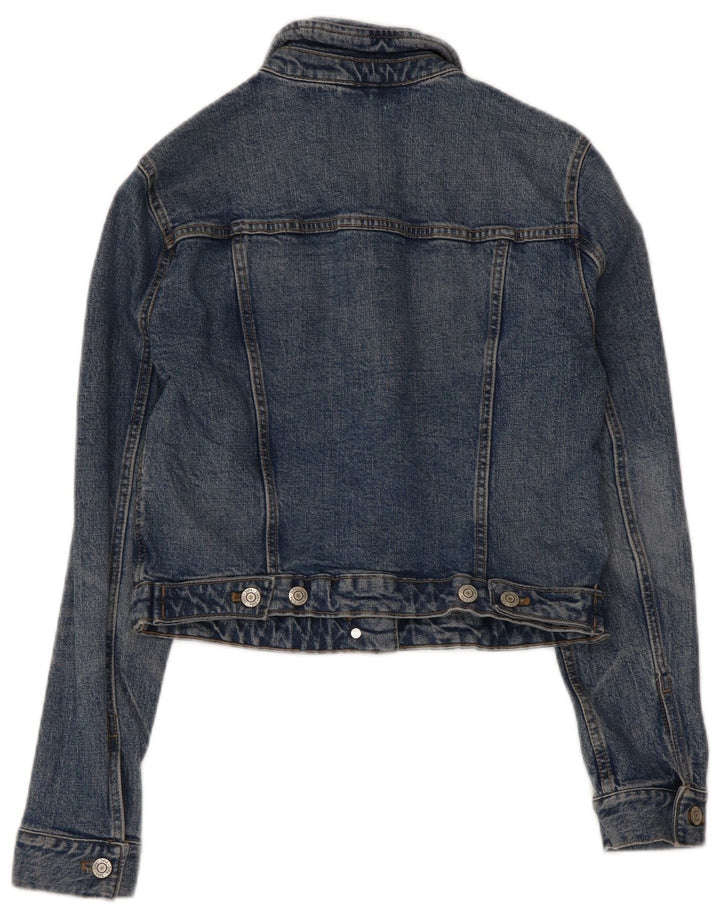 Женская укороченная джинсовая куртка Zara UK 10, маленькая синяя