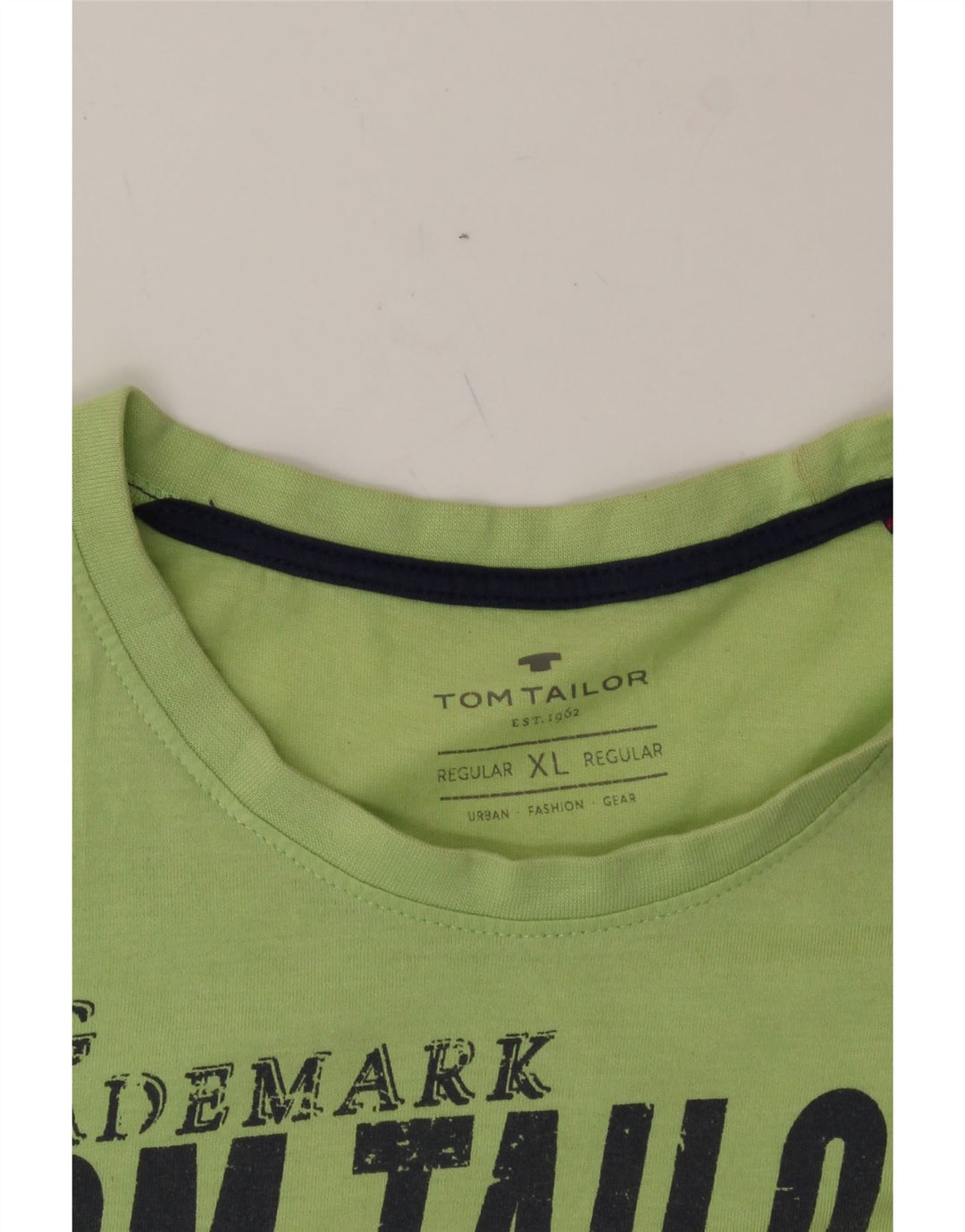 TOM TAILOR Mens Regular Graphic T-Shirt Top XL Green Vintage Tom Tailor and Second-Hand Tom Tailor from Messina Hembry 