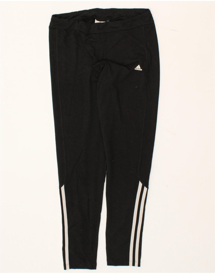 ADIDAS Womens Leggings UK 12/14 Medium  Black Polyester Vintage Adidas and Second-Hand Adidas from Messina Hembry 