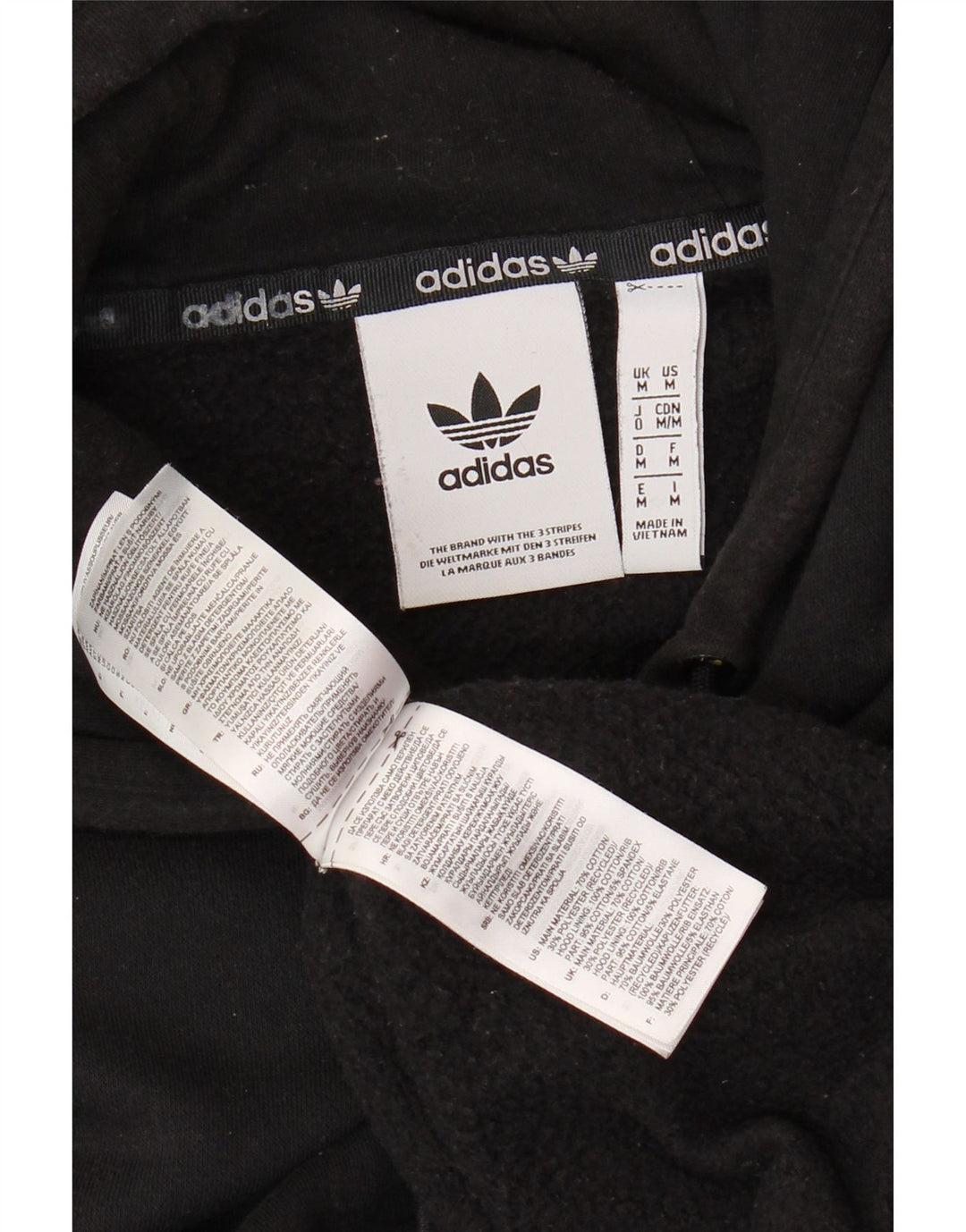 Мужской джемпер с капюшоном ADIDAS, средний черный, хлопок