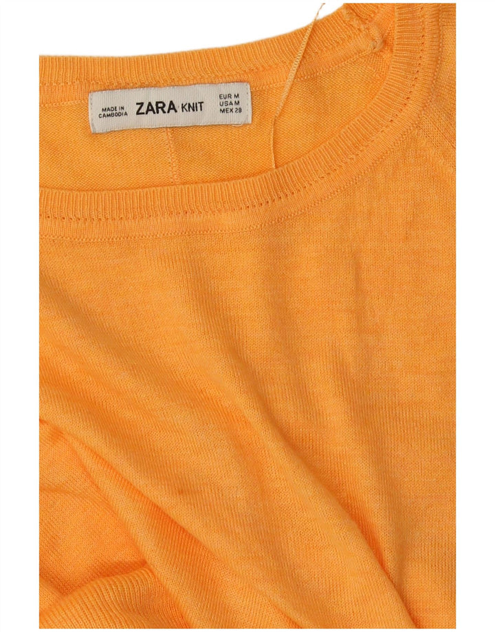 Женский джемпер с вырезом «лодочка» Zara UK 14, средний оранжевый