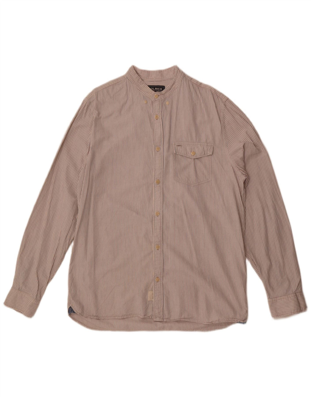Мужская рубашка Woolrich в большую белую полоску из хлопка
