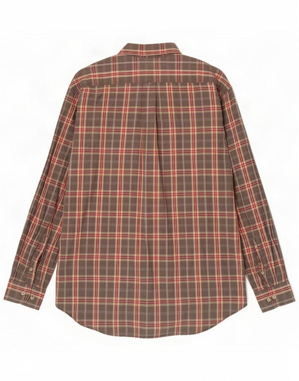 Vintage Mens Shirt XL Grey Plaid Cotton