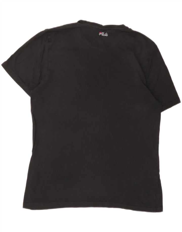 FILA Mens Graphic T-Shirt Top Medium Black Cotton Vintage Fila and Second-Hand Fila from Messina Hembry 