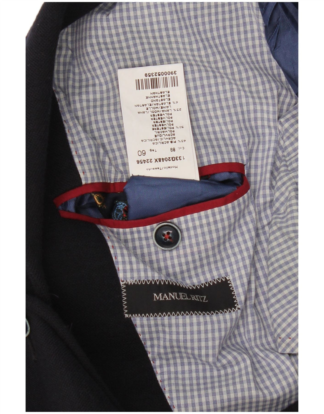 Мужской пиджак Manuel Ritz с 3 пуговицами IT 60 5XL темно-синий акрил