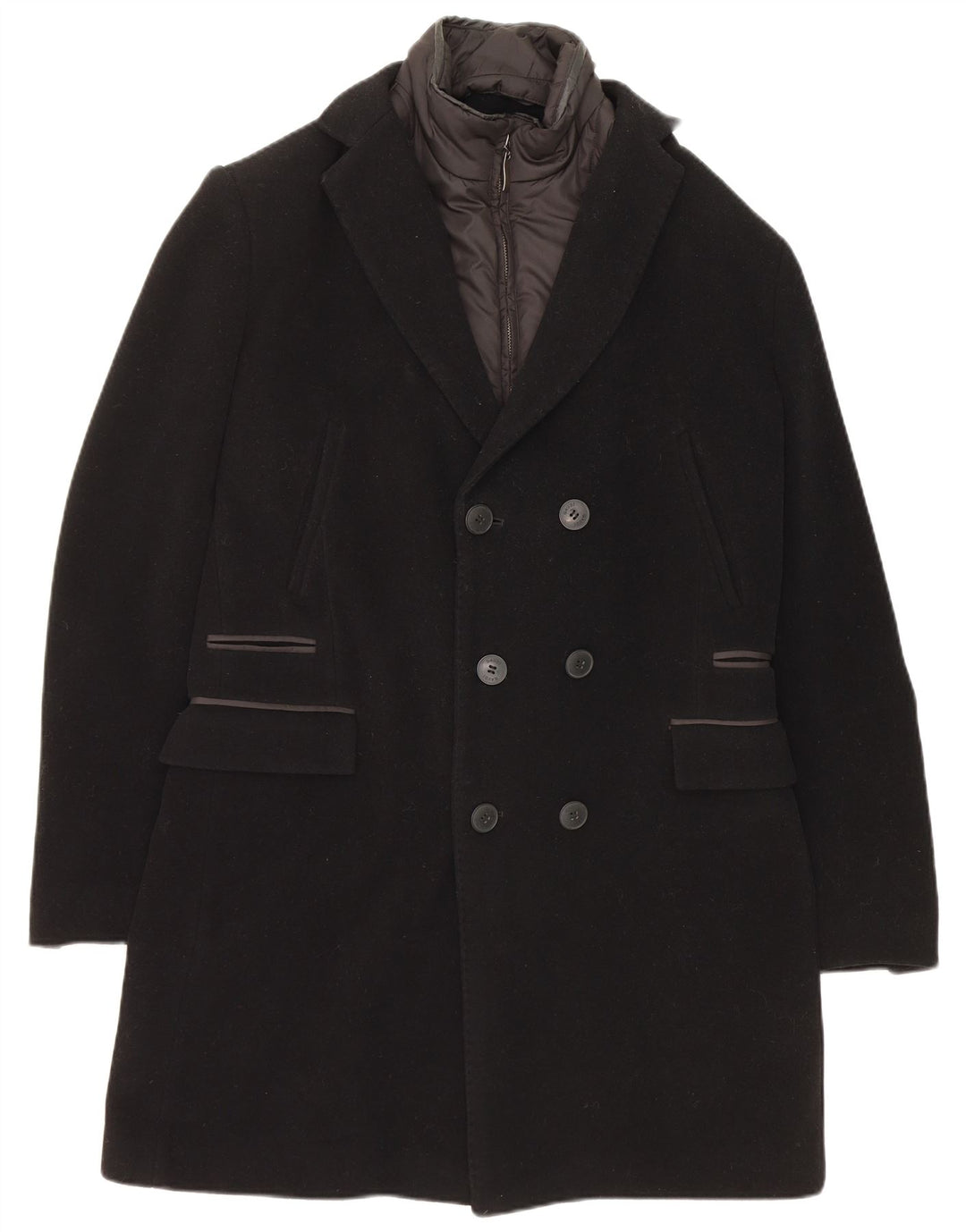 Мужское двубортное пальто Gaudi IT 48 Medium Black Wool