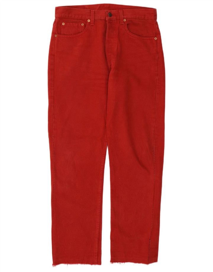 Мужские прямые джинсы Levi's 501 W32 L28 красные хлопковые