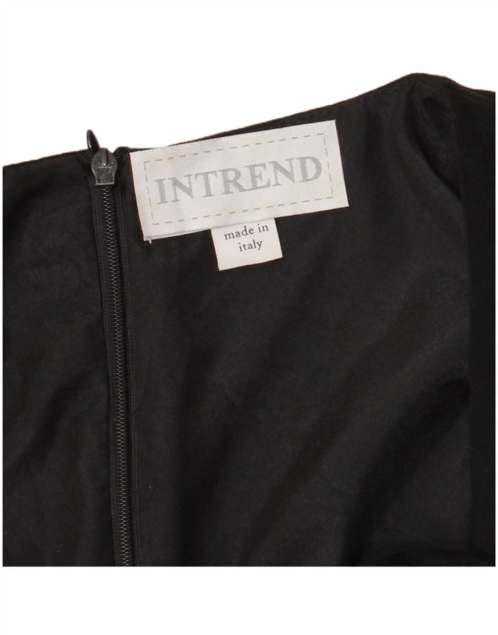 Женское платье-трапеция с длинным рукавом Max Mara Intrend UK 12, средний черный в пятнышко