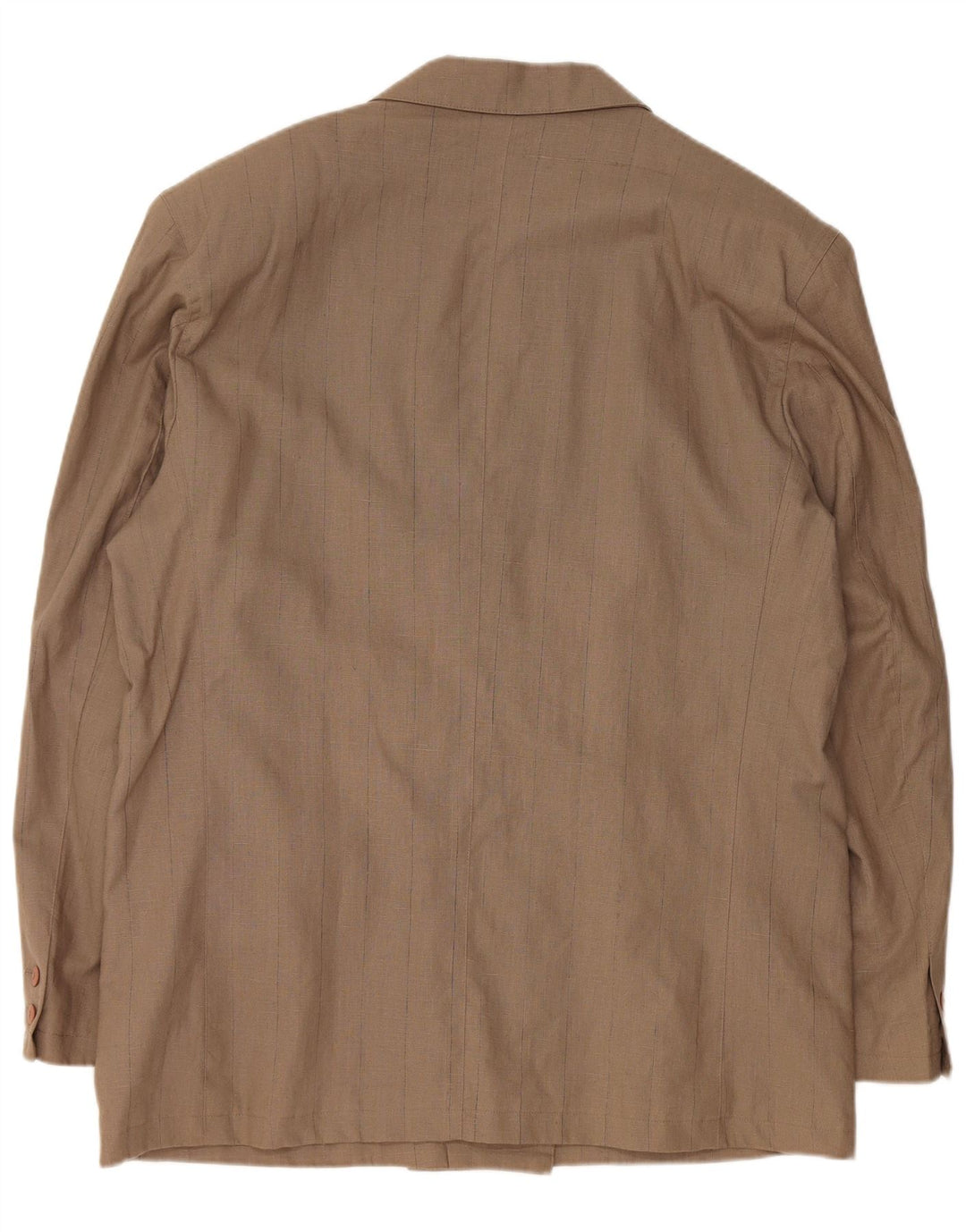 VINTAGE Мужской двубортный пиджак EU 56 3XL Коричневый льняной пиджак