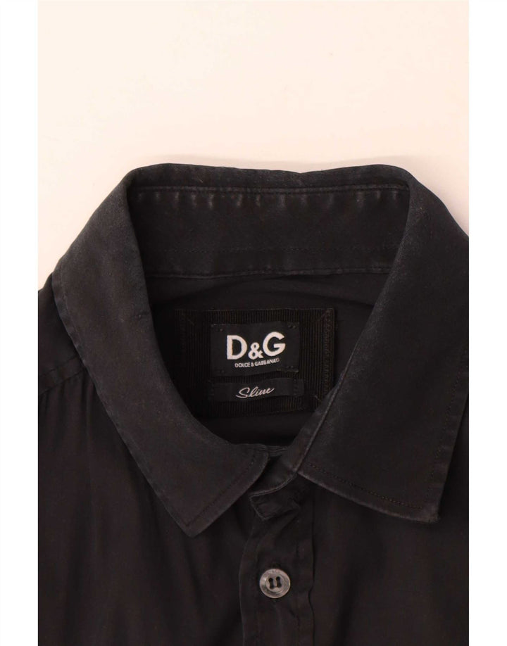 Dolce & Gabbana Мужская рубашка узкого кроя, средний черный