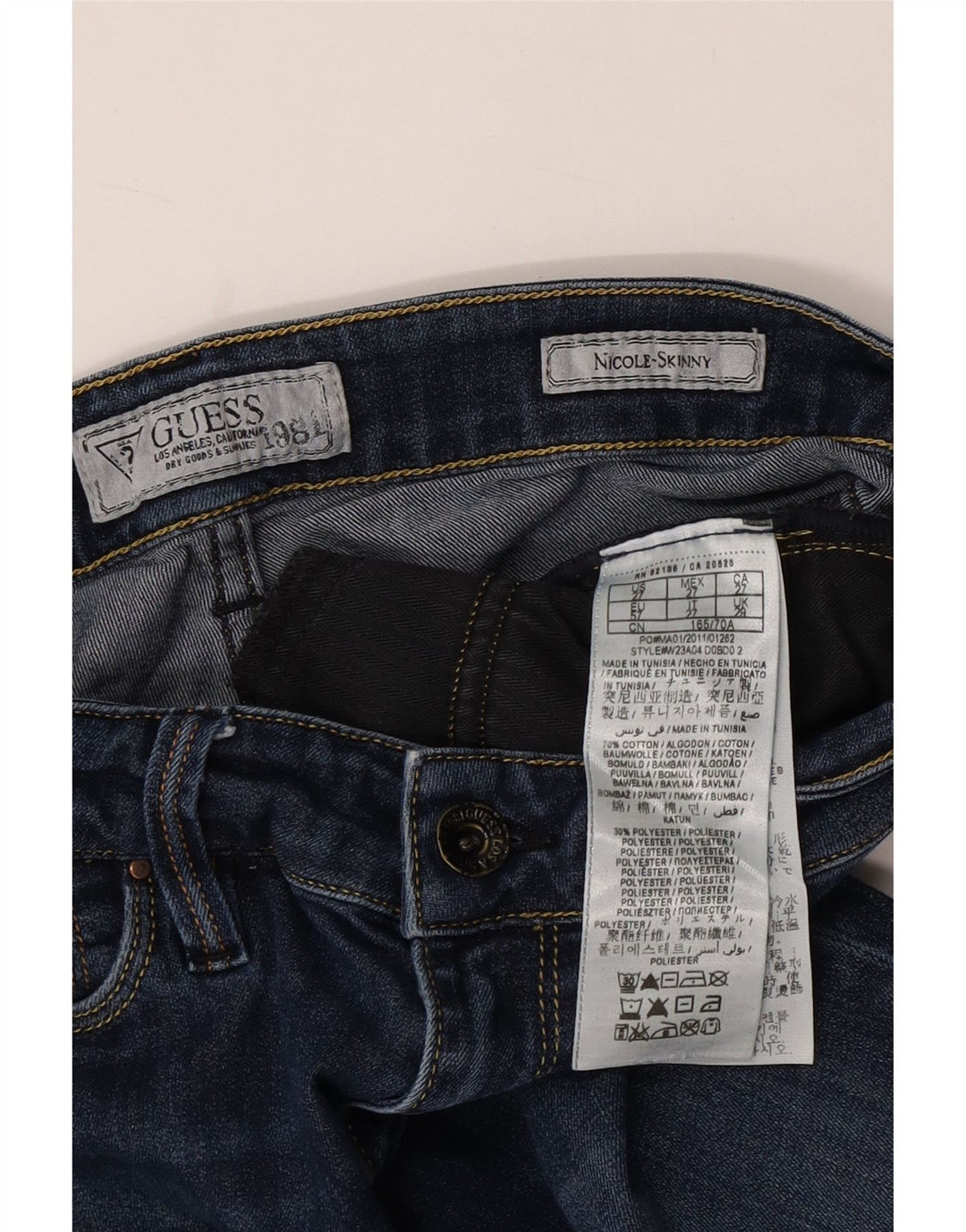 Женские джинсы скинни GUESS Nicole W29 L30, синий хлопок