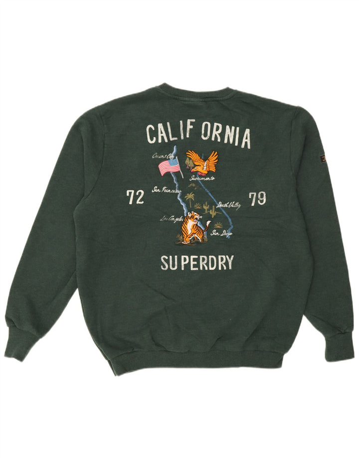 Мужской свитшот с рисунком Superdry XL, зеленый хлопок