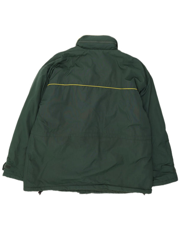 John Deere Mens Hooded Windbreaker Jacket UK 42 XL Green Nylon