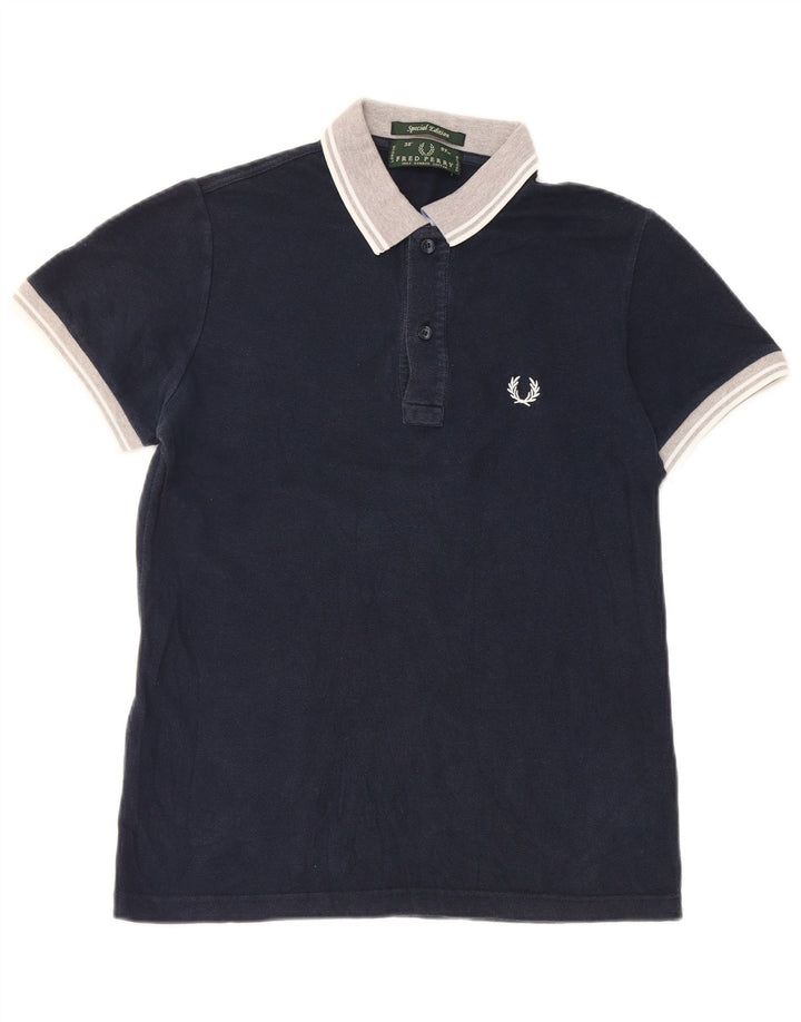 Мужская рубашка-поло Fred Perry, маленькая, темно-синяя, хлопок
