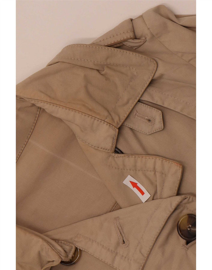 Massimo Dutti Женский Короткий Двубортный Тренч UK 14 Средний Бежевый