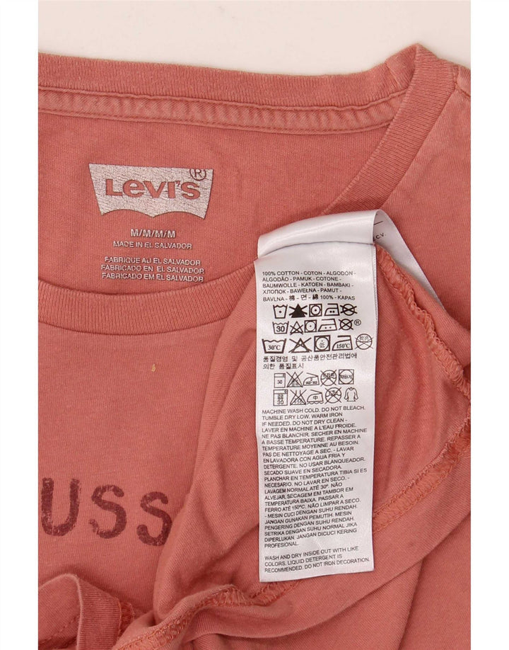 Мужская футболка с рисунком Levi's, хлопковый топ среднего розового цвета
