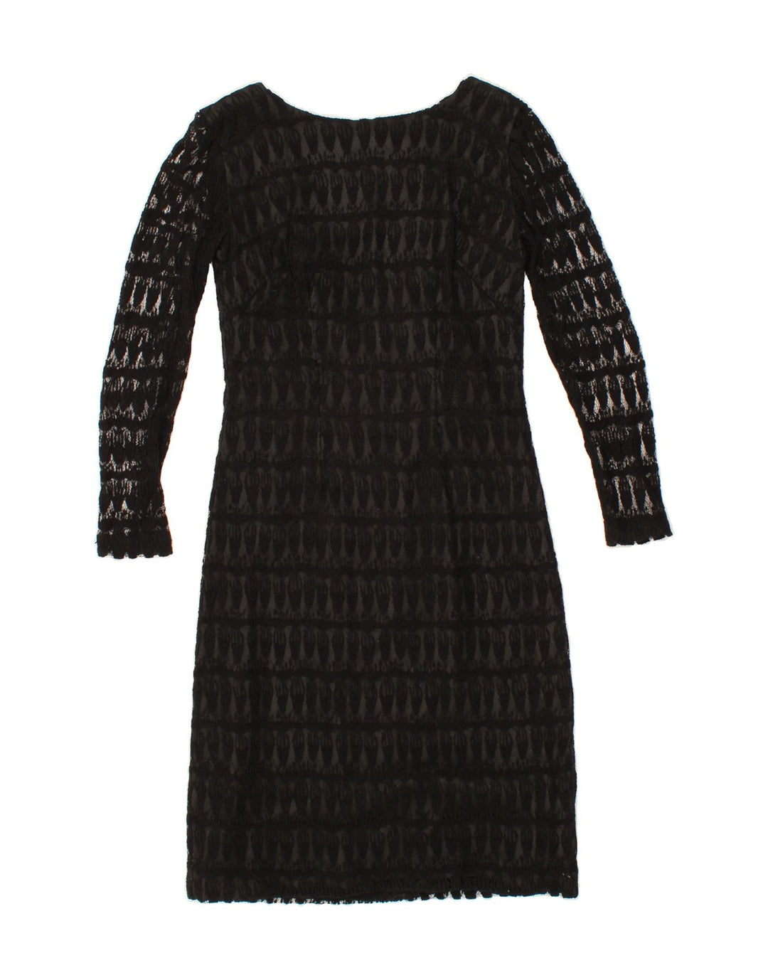 VINTAGE Womens Long Sleeve Sheath Dress UK 12 Medium Black Vintage Vintage and Second-Hand Vintage from Messina Hembry 