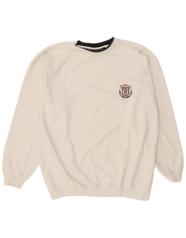 Винтажный мужской свитшот, джемпер 2XL, белый хлопок