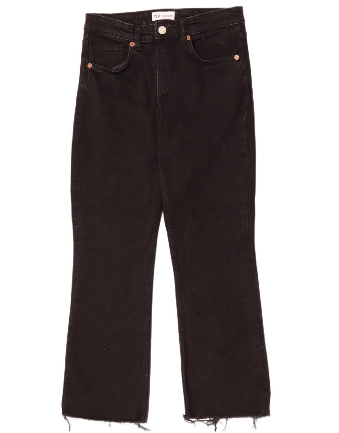 Женские прямые джинсы Zara EU 40 Medium W30 L26, черный хлопок
