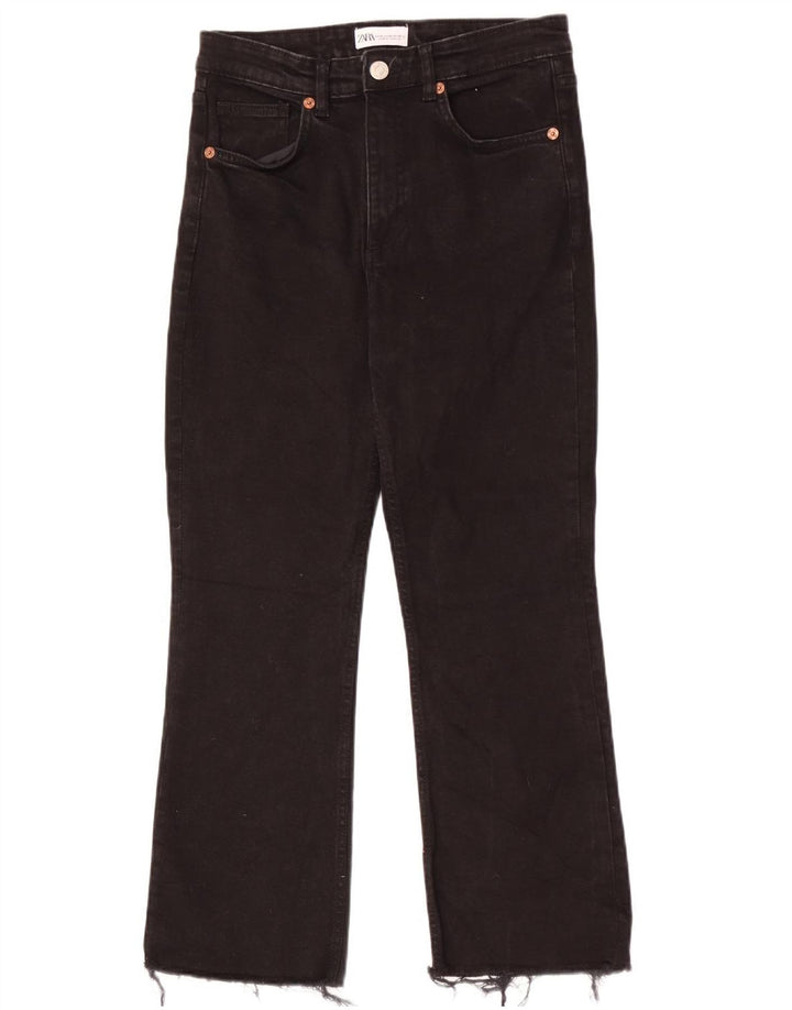 Женские прямые джинсы Zara EU 40 Medium W30 L26, черный хлопок