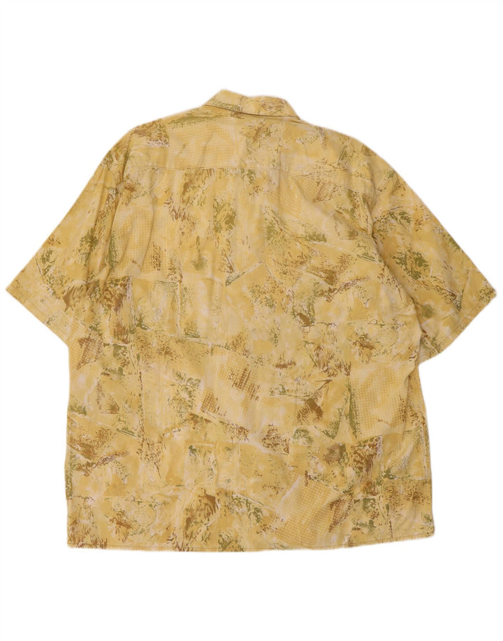 Мужская рубашка с коротким рукавом Alpenland с абстрактным узором, размер 42, большая желтая