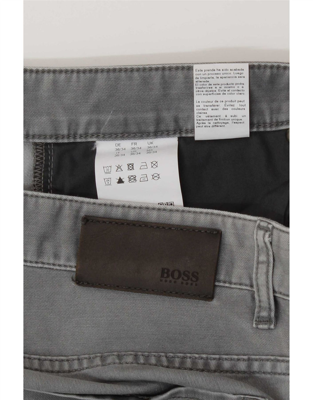 Мужские прямые джинсы Hugo Boss W36 L34 серые, хлопок