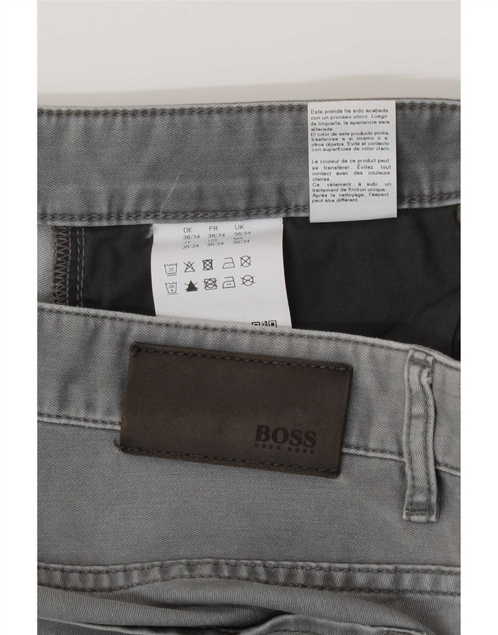 Мужские прямые джинсы Hugo Boss W36 L34 серые, хлопок