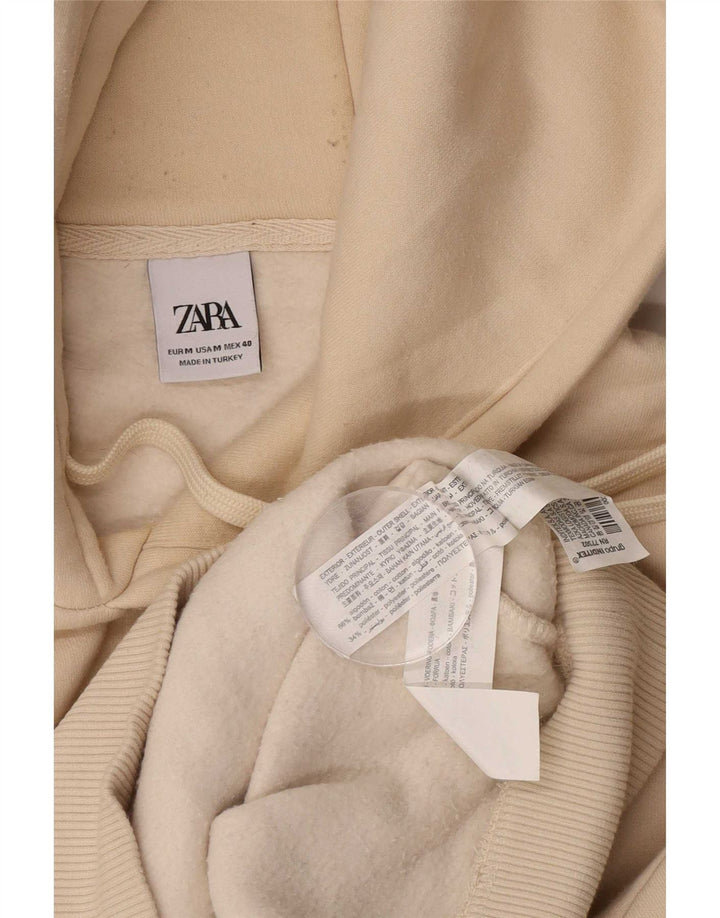 Мужской джемпер с капюшоном Zara среднего бежевого цвета, хлопок
