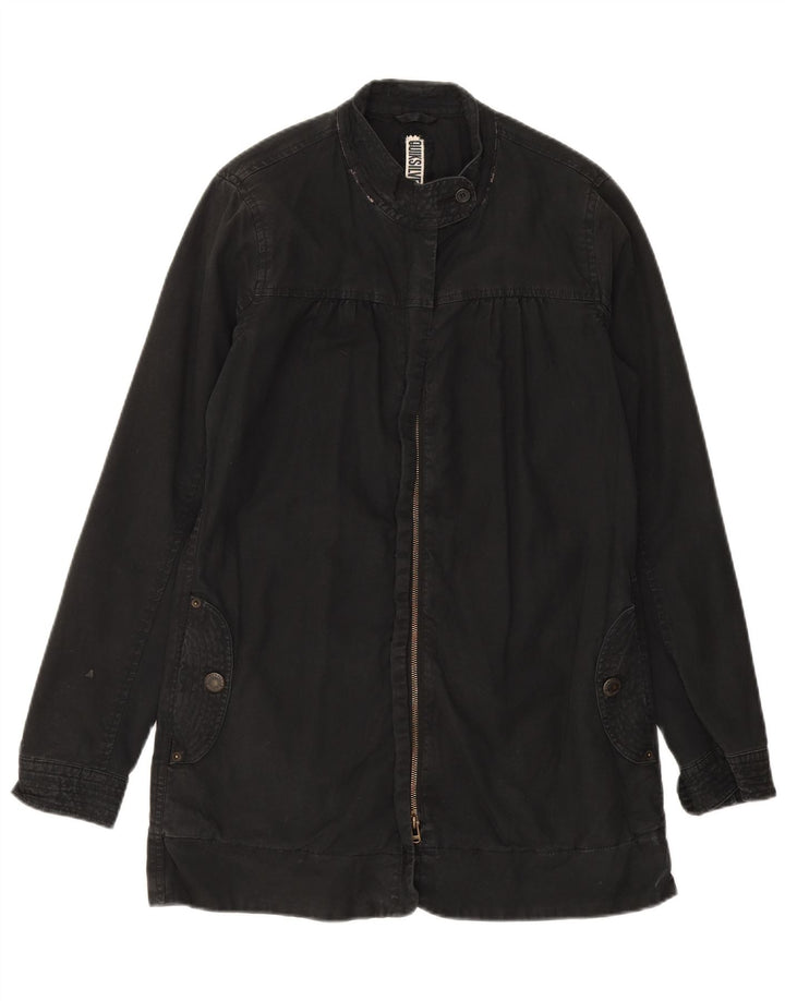 QUIKSILVER Womens Bomber Jacket UK 14 Medium Black Cotton Vintage Quiksilver and Second-Hand Quiksilver from Messina Hembry 