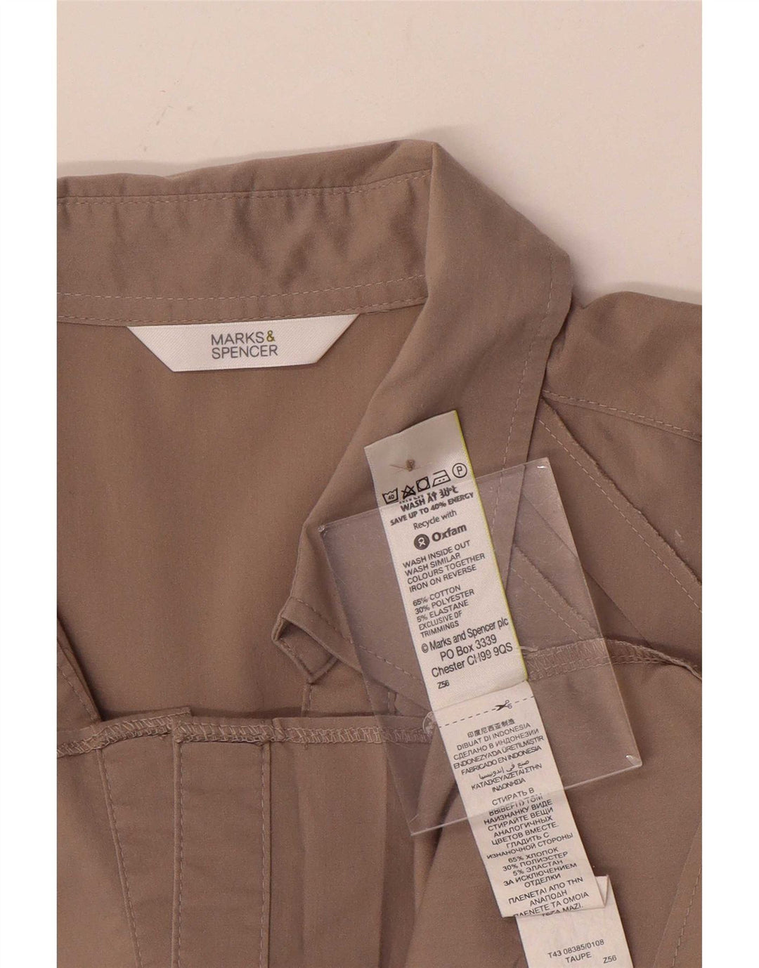 Женская блузка-рубашка Marks & Spencer UK 18 XL, серая, хлопок