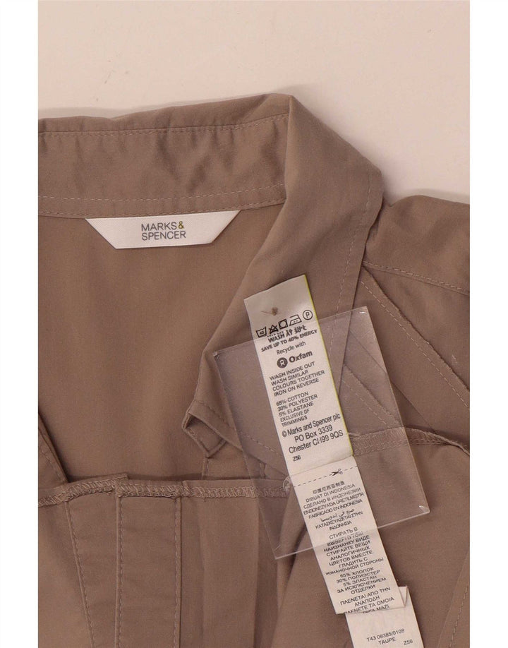 Женская блузка-рубашка Marks & Spencer UK 18 XL, серая, хлопок