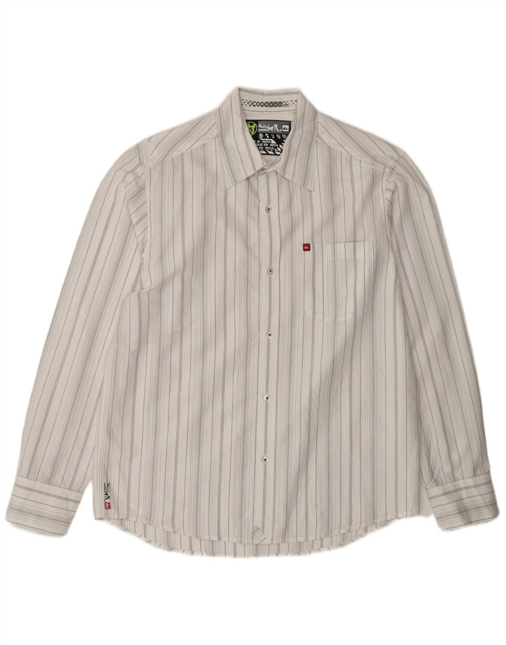 Мужская рубашка Quiksilver маленькая белая в полоску