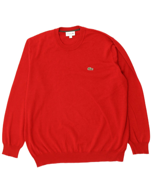 Мужской свитер Lacoste Classic Fit с круглым вырезом, размер 8, 3XL, красная шерсть