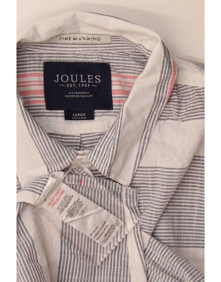 Мужская рубашка с коротким рукавом Joules, хлопок, большая синяя полоска