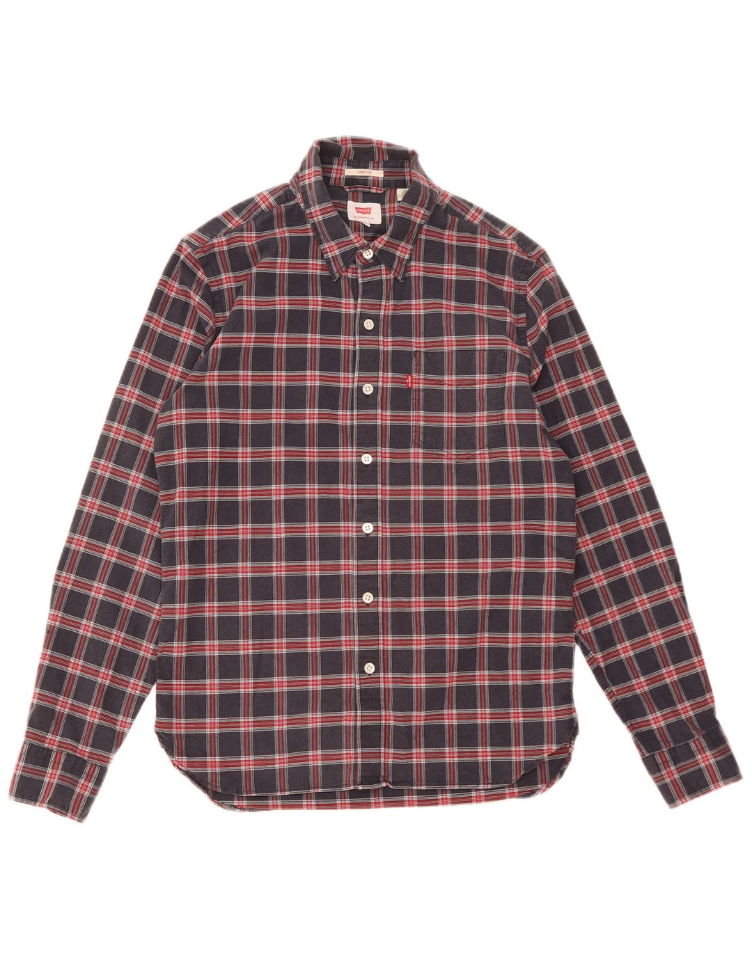 Мужская рубашка Levi's, маленькая, темно-синяя, в клетку, хлопок