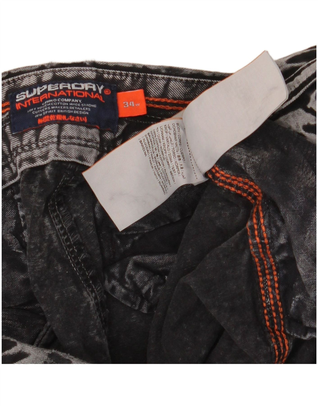 Мужские джинсовые шорты Superdry W34, большие серые, хлопок